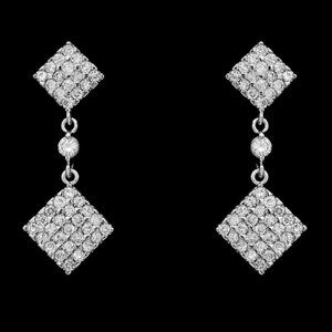 Modern Pavé Cubic Zirconia Dangle Earrings